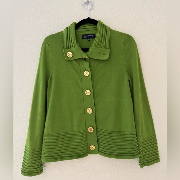 Jones New York Signature Green Button-Front Knit Jacket / Top – Size S - Picture 5 of 10